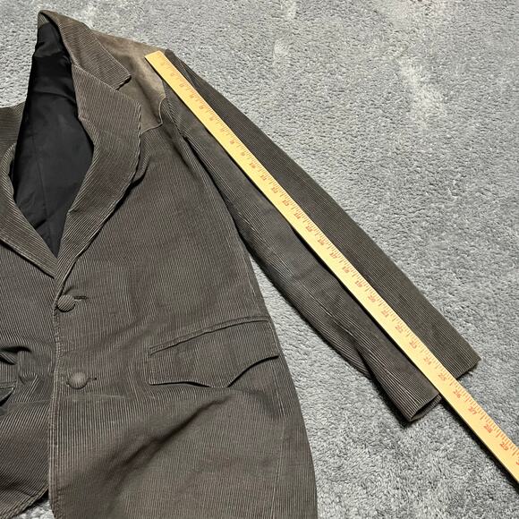 VTG Miller Stockman Western Blazer Mens 40 Long Gray Corduroy 2 Button Western - Picture 11 of 11